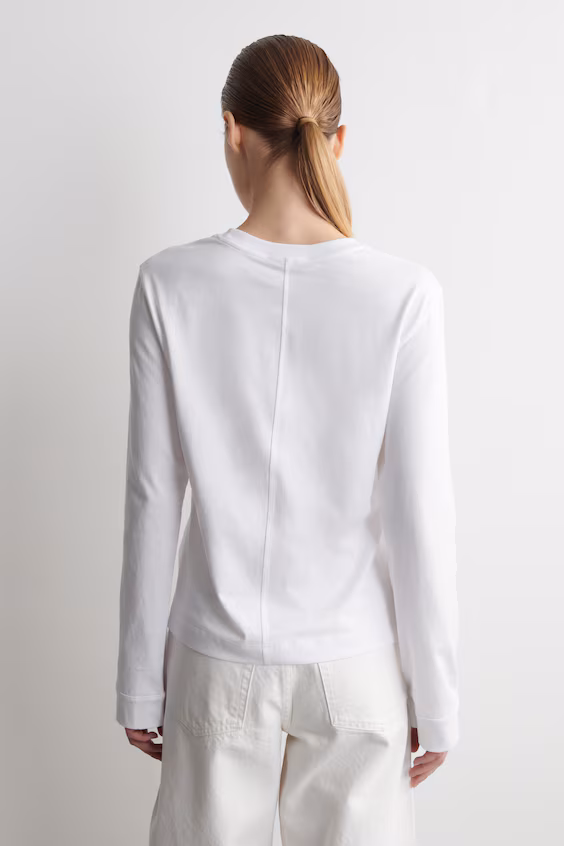 Оверсайз футболка с длинным рукавом из махрового хлопка