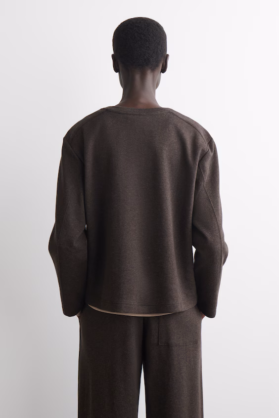 Блузка из хлопка с длинным рукавом h&m