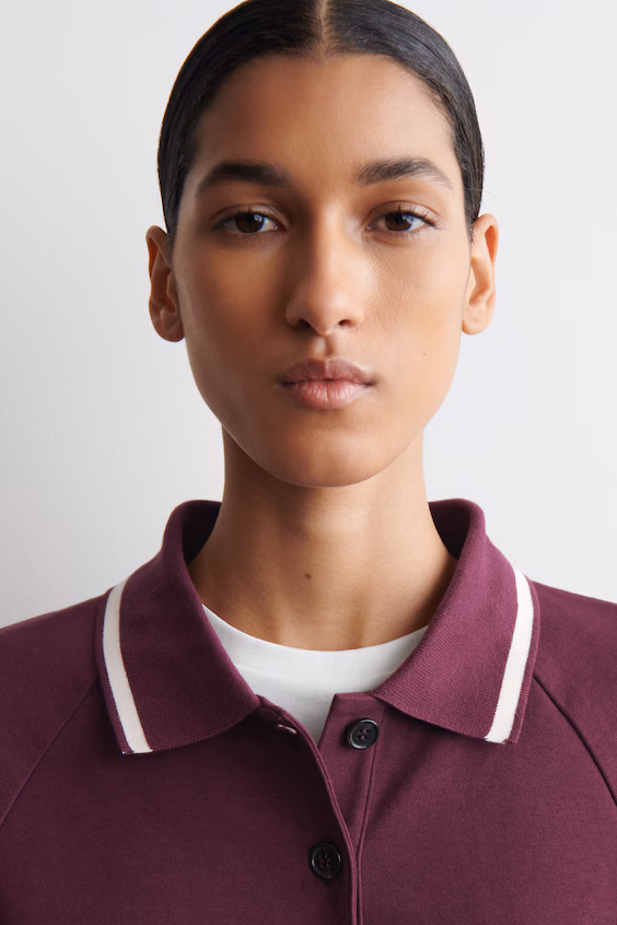 Топ-поло из хлопка с контрастными отделками