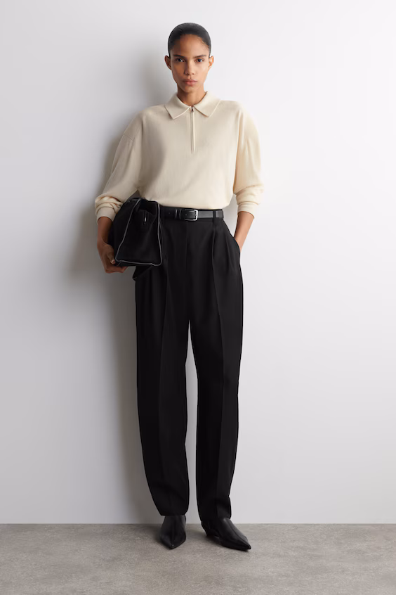 Поло из мериносовой шерсти и йака с молнией