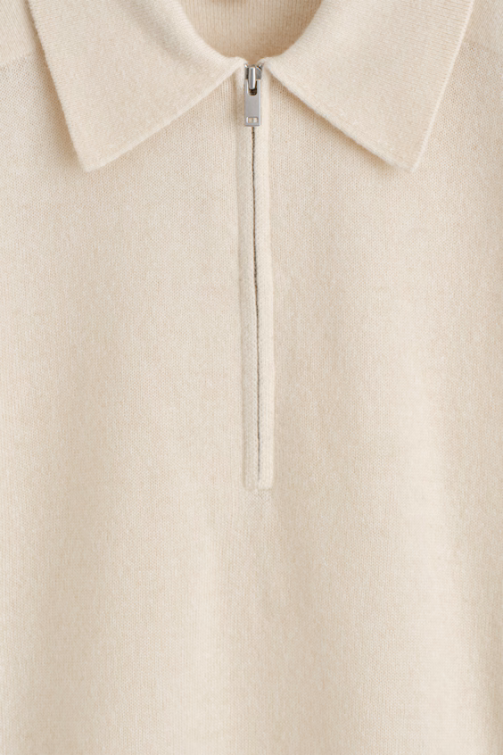 Поло из мериносовой шерсти и йака с молнией