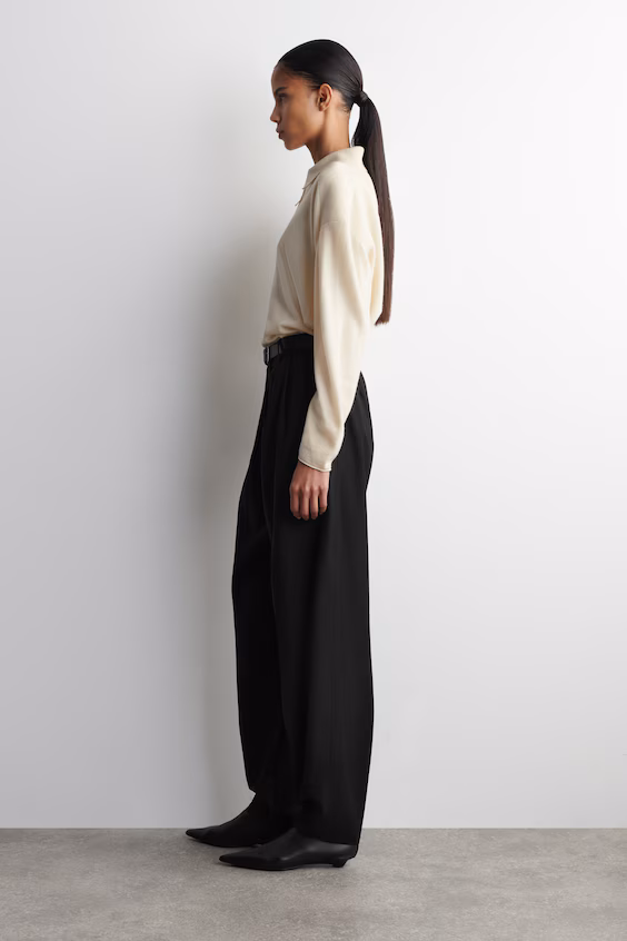 Поло из мериносовой шерсти и йака с молнией