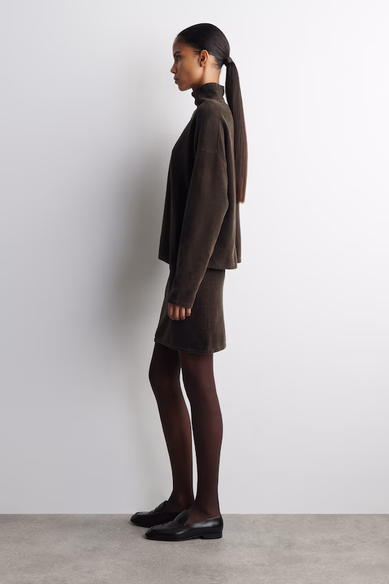 Водолазка из шениля с высоким воротником