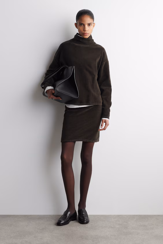 Водолазка из шениля с высоким воротником