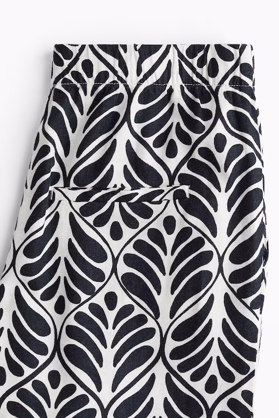 Брюки из смеси льна с широкими штанинами h&m