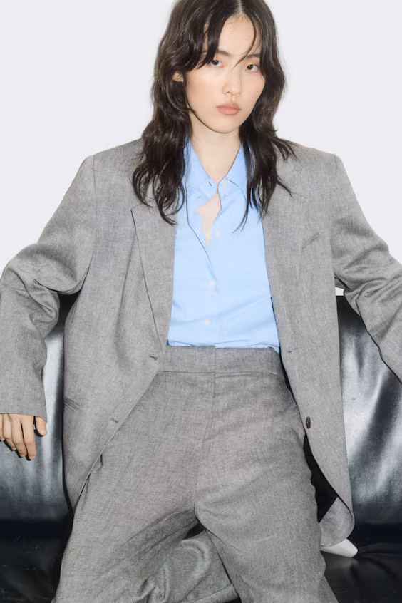 Классические брюки из смеси льна