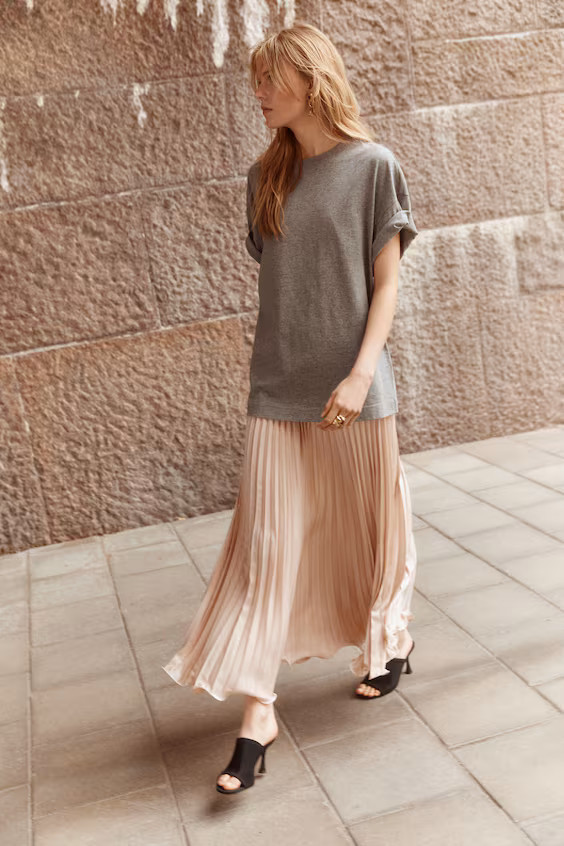 Длинная плиссированная юбка