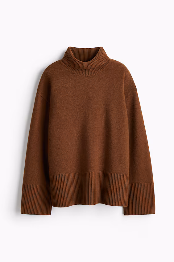 Свитер с высоким воротником из смесовой кашемировой пряжи