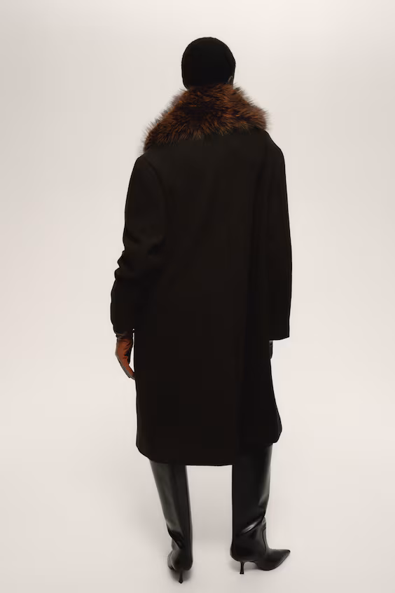 Длинное застежное пальто