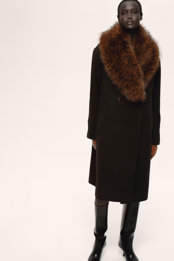 Длинное застежное пальто