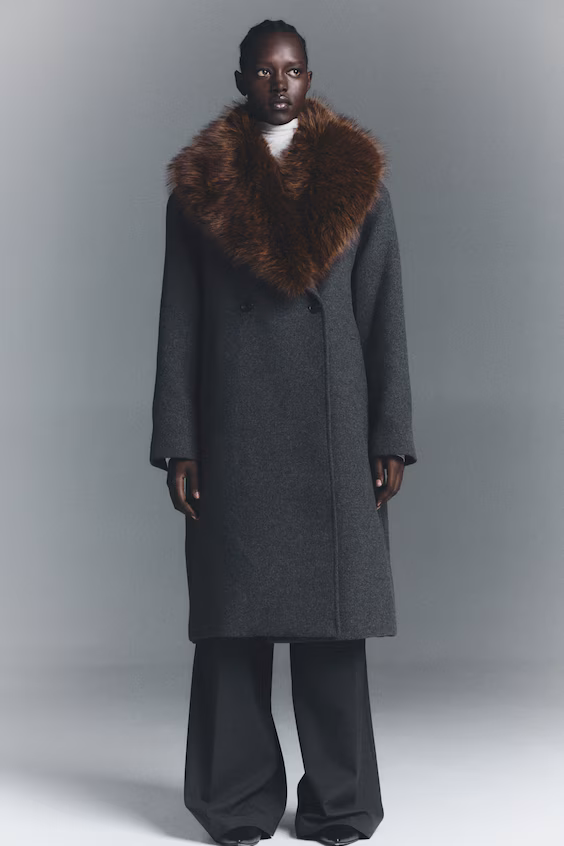 Длинное застежное пальто