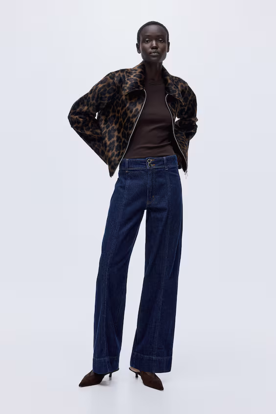 Широкие джинсы до щиколотки