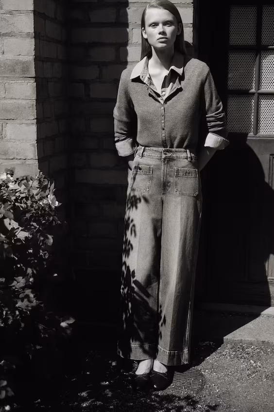 Джинсы широкие до щиколотки