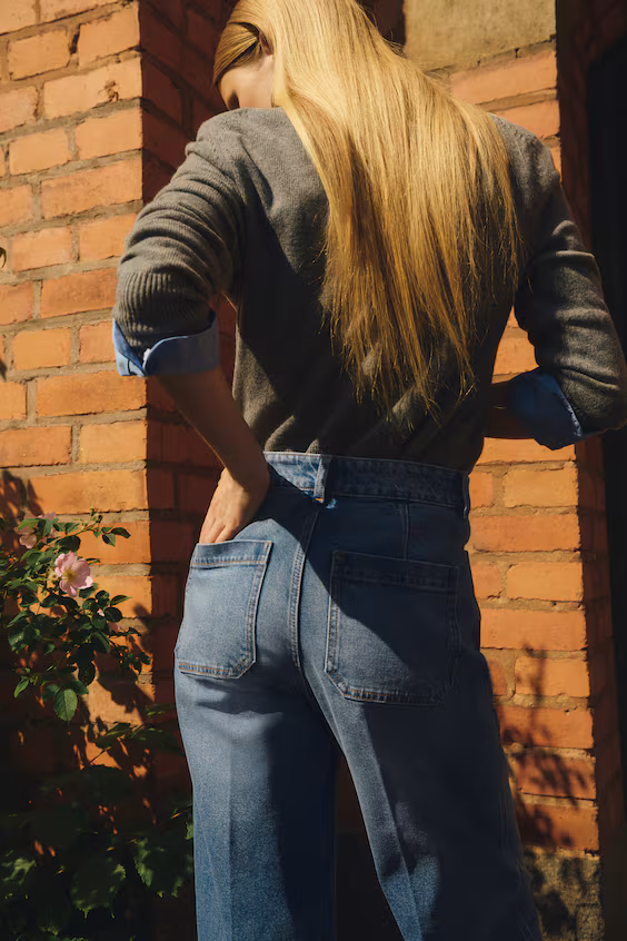 Джинсы широкие до щиколотки