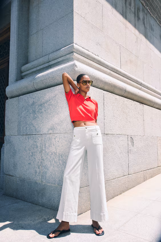 Джинсы широкие до щиколотки