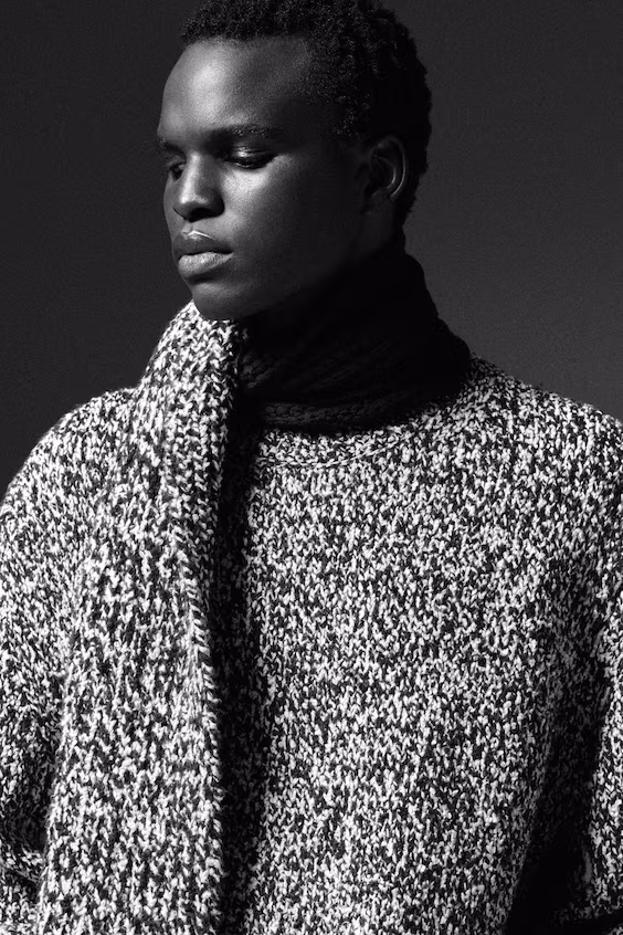 Шарф с принтом звезд и кругов из смесовой шерсти