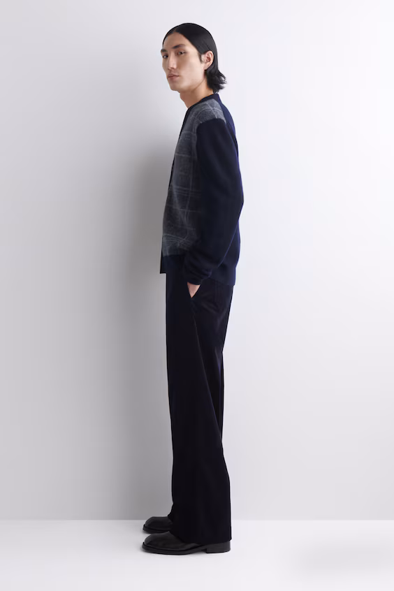 Кардиган из шерсти в клетку с вырезом в форме лодочки