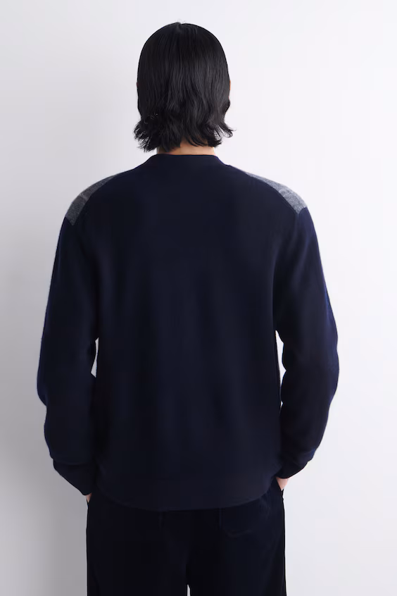 Кардиган из шерсти в клетку с вырезом в форме лодочки