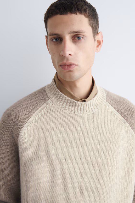 Джемпер из кашемира двухцветный