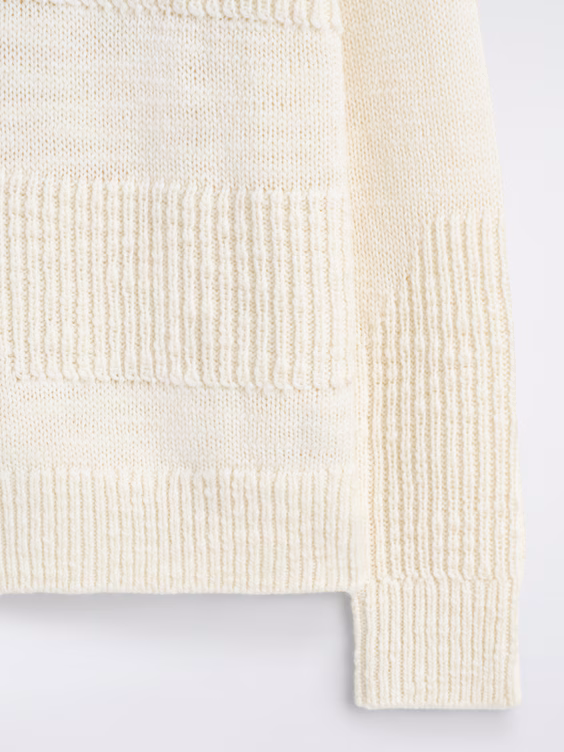 Свитер из шерсти с узором рогожка