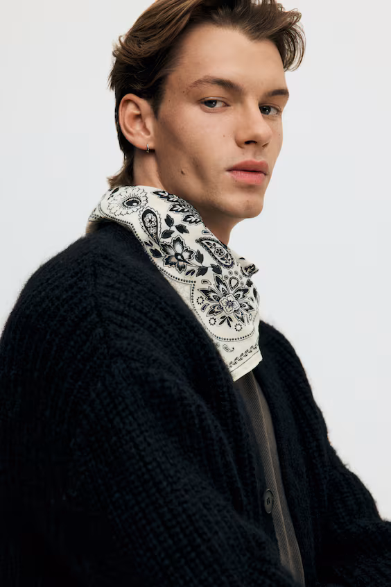 Кардиган из рубчикового трикотажа свободного кроя