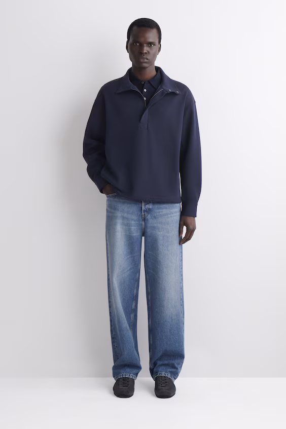 Свитер с молнией и высоким воротником-стойкой