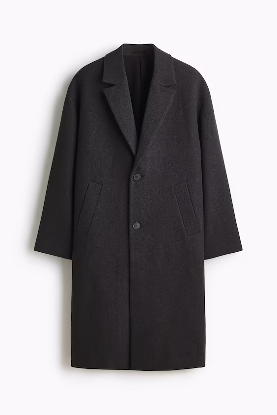 Пальто с однобортной застежкой из шерстяной смеси