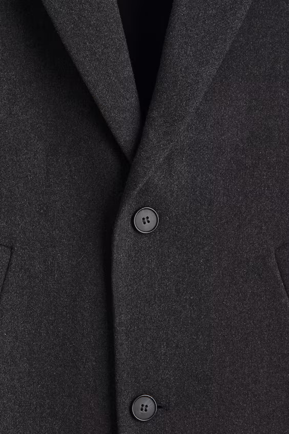 Пальто с однобортной застежкой из шерстяной смеси
