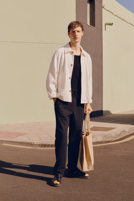 Пиджак из льняной смеси стандартного кроя