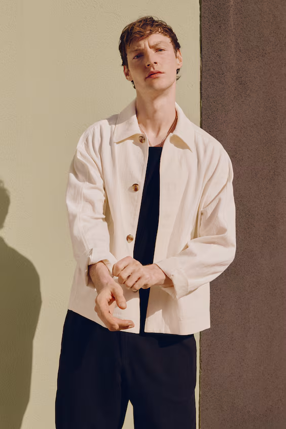 Пиджак из льняной смеси стандартного кроя