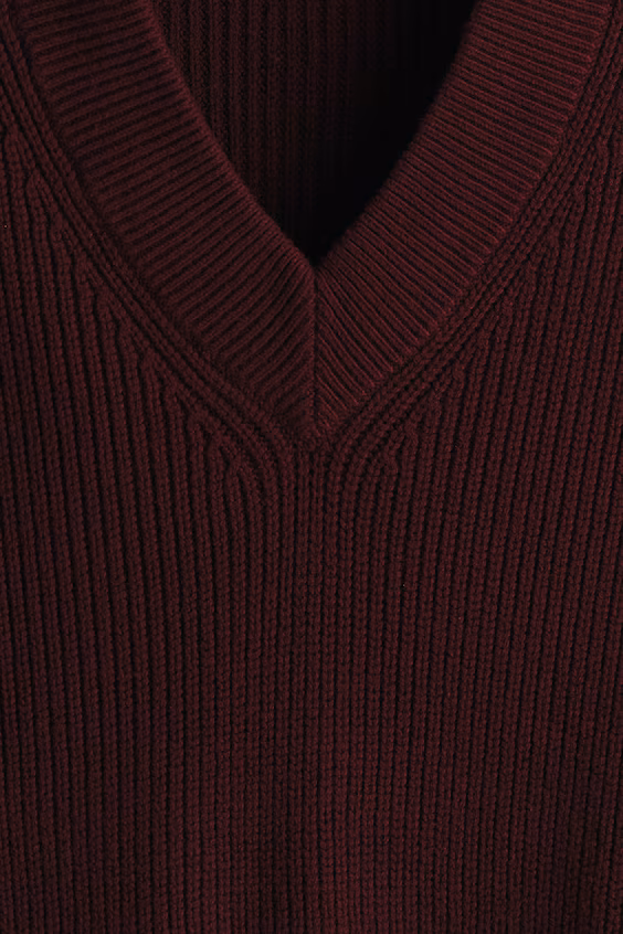 Свитер из рубчатой ткани прямого кроя