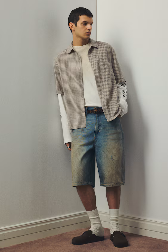 Рубашка с короткими рукавами в стиле oversized fit из льна