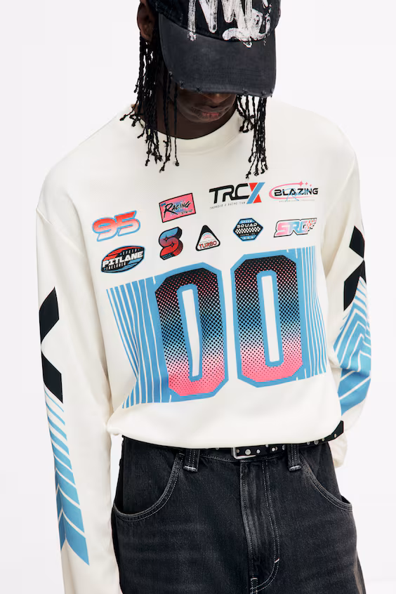 Свитер с длинными рукавами из сетчатого материала loose fit