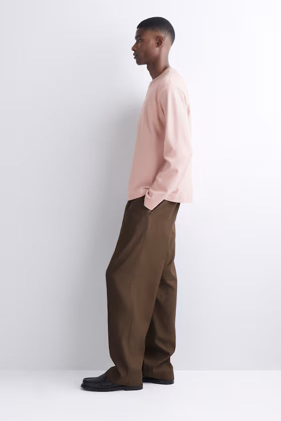 Футболка с длинным рукавом из легкого джерси с неформальным кроем