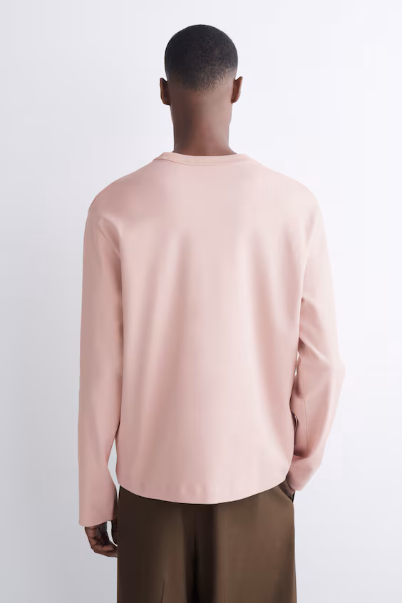 Футболка с длинным рукавом из легкого джерси с неформальным кроем