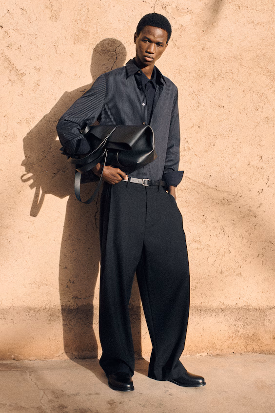 Широкие плиссированные брюки из хлопка