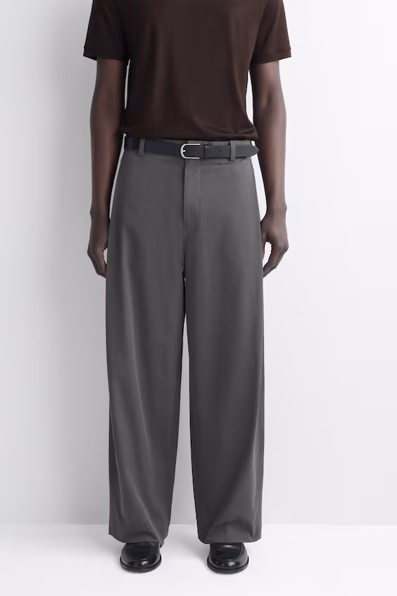 Широкие плиссированные брюки из хлопка