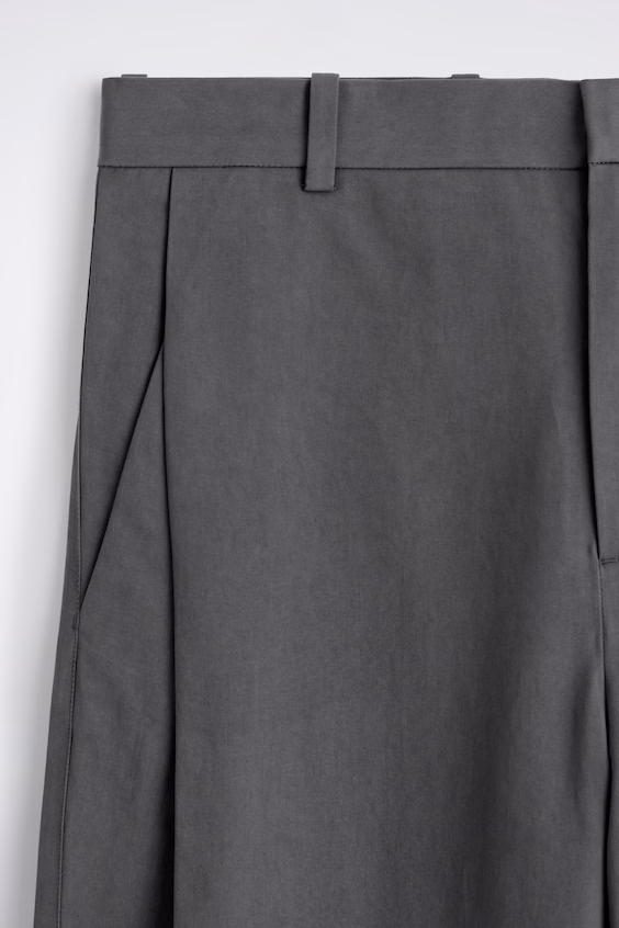 Широкие плиссированные брюки из хлопка