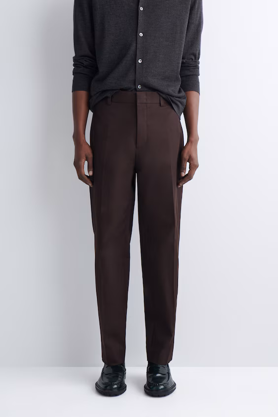 Брюки из хлопка прямого кроя