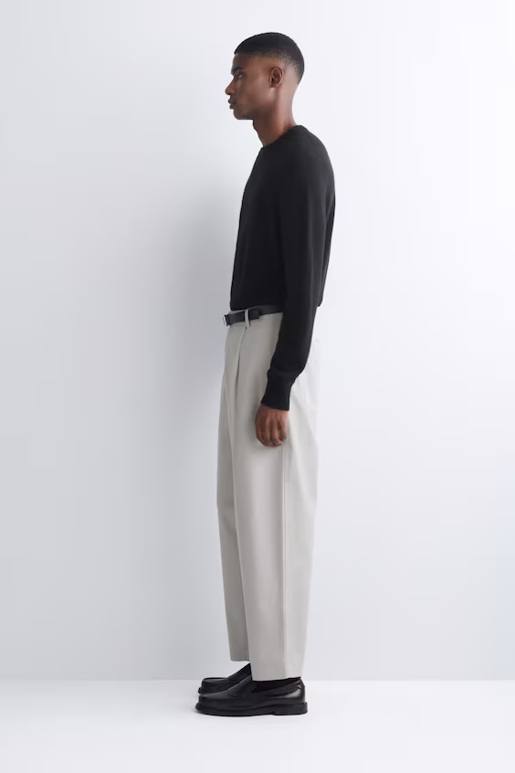 Брюки из хлопка укороченные прямого кроя