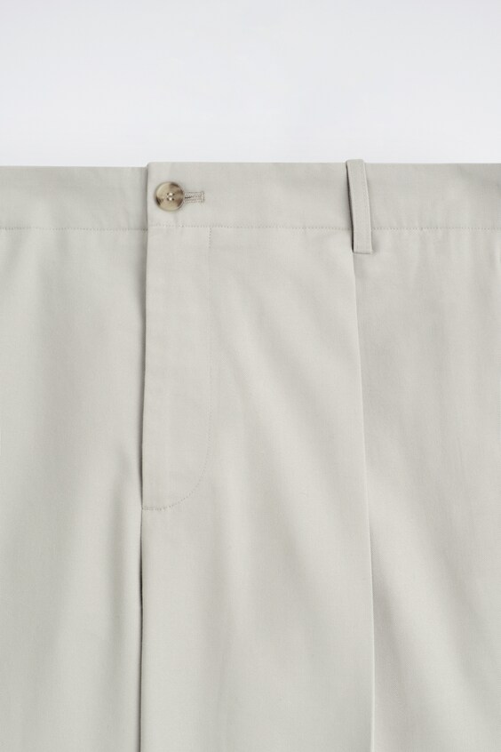 Брюки из хлопка укороченные прямого кроя