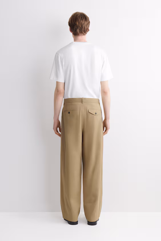 Широкие хлопковые брюки со свободным кроем