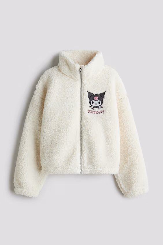 Плюшевое пальто с узором