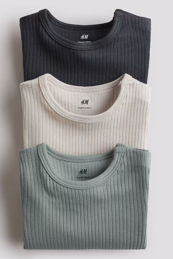 Набор из 3 рубчиковых боди