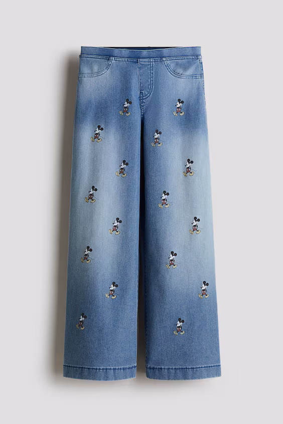 Широкие брюки в джинсовом стиле