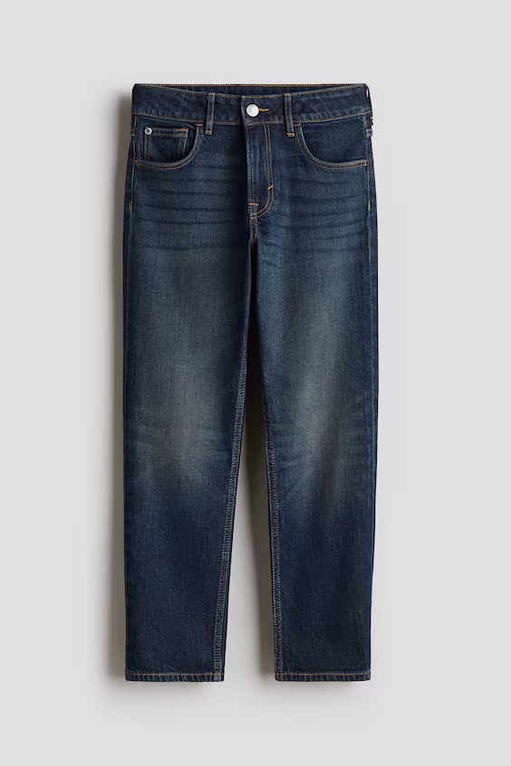 Джинсы свободного кроя с зауженными штанинами h&m