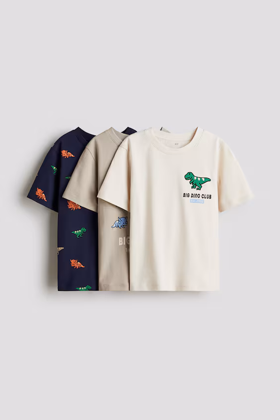 Набор из 3 футболок с принтом