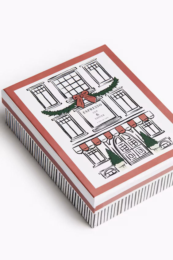 Набор для подарка с 2 чашками для кофе и блюдцами