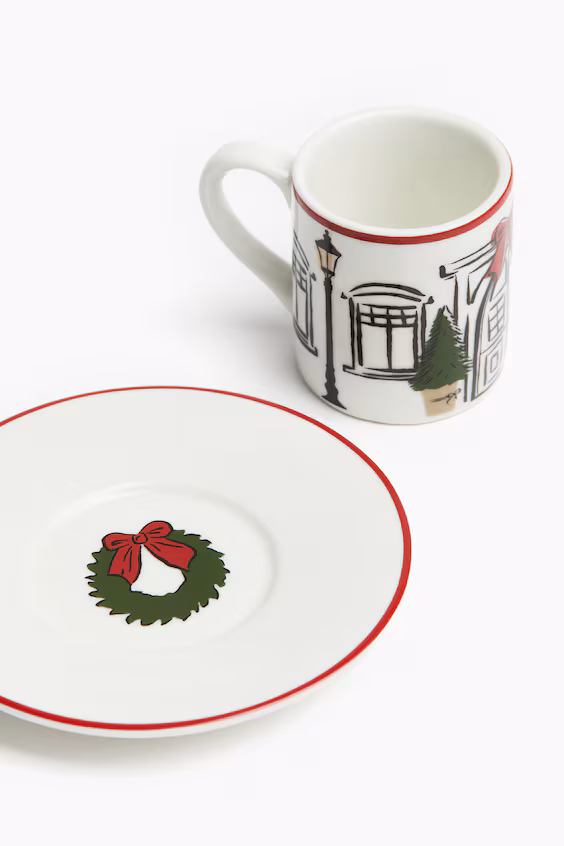 Набор для подарка с 2 чашками для кофе и блюдцами