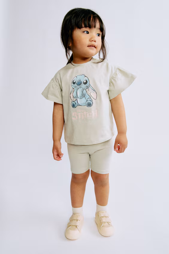 Комплект из 2 хлопковых предметов с принтом